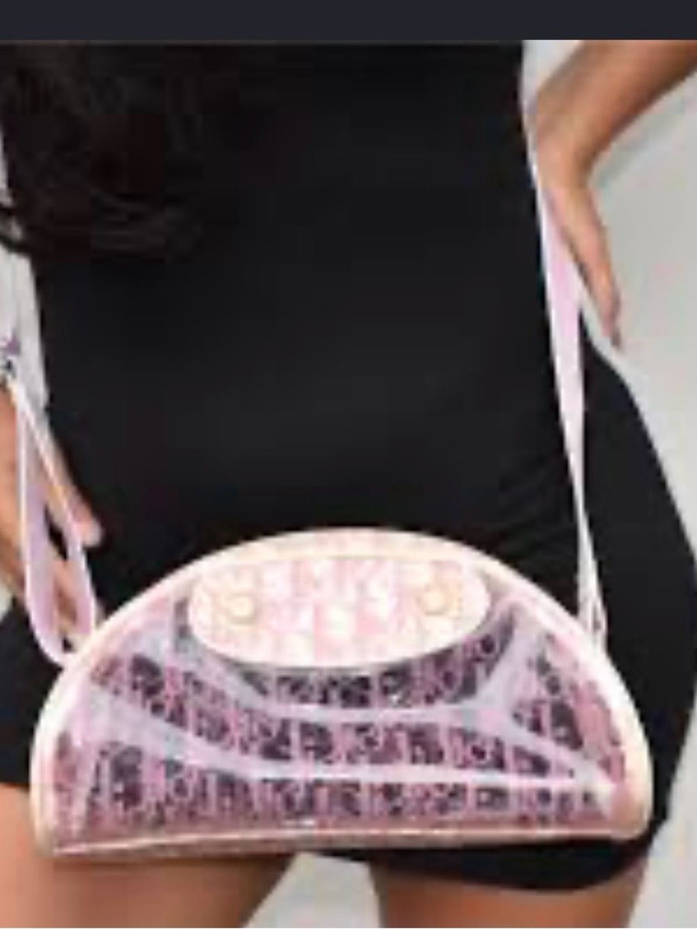 CHRISTIAN DIOR VINTAGE TROTTER PINK MONOGRAM PVC TRANSPARENT DIORISSIMO  BAG
